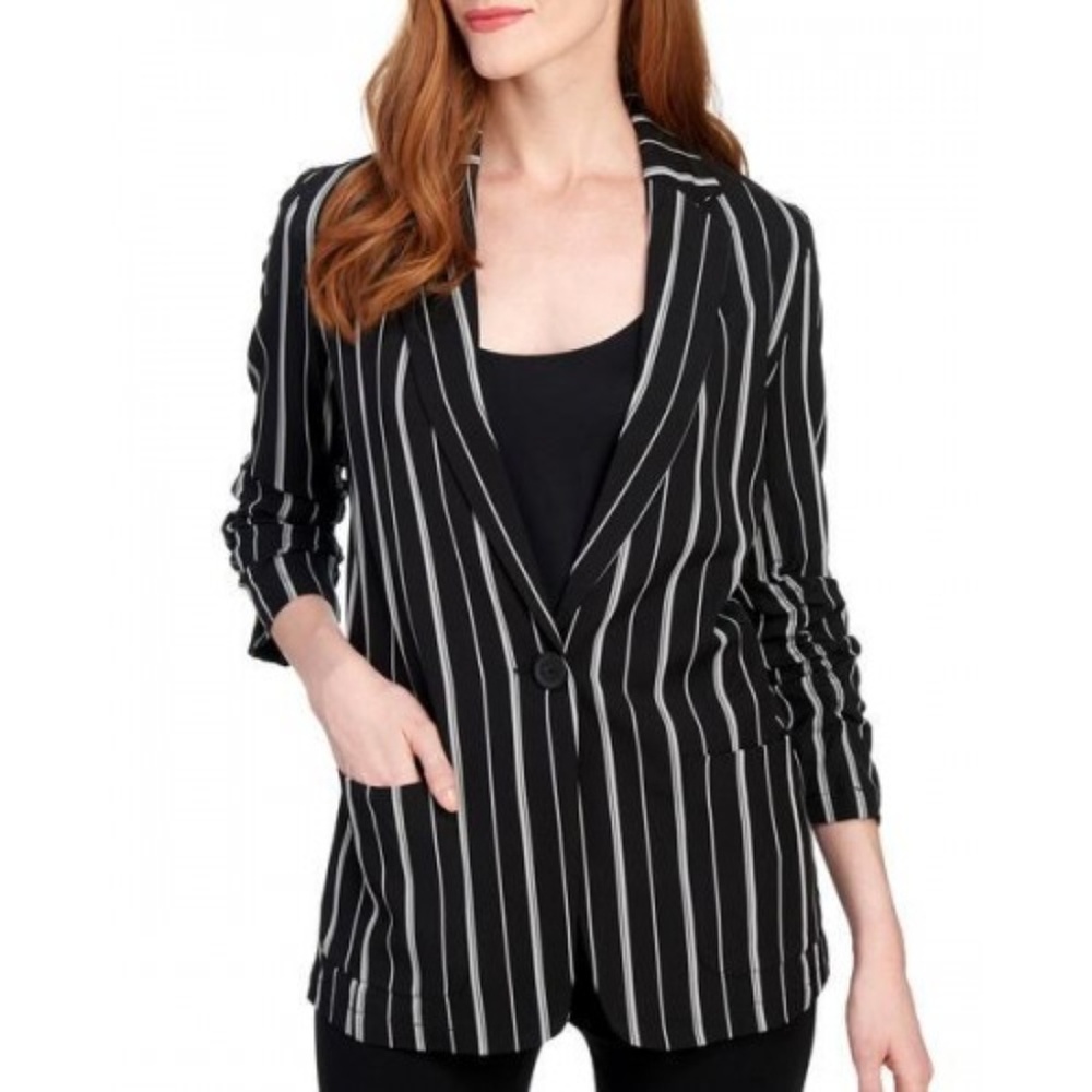 Max Studio Black and White Stripe Blazer
